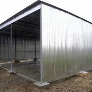 Wiata garażowa z blachy trapezowej 9x6 wysokość 4m