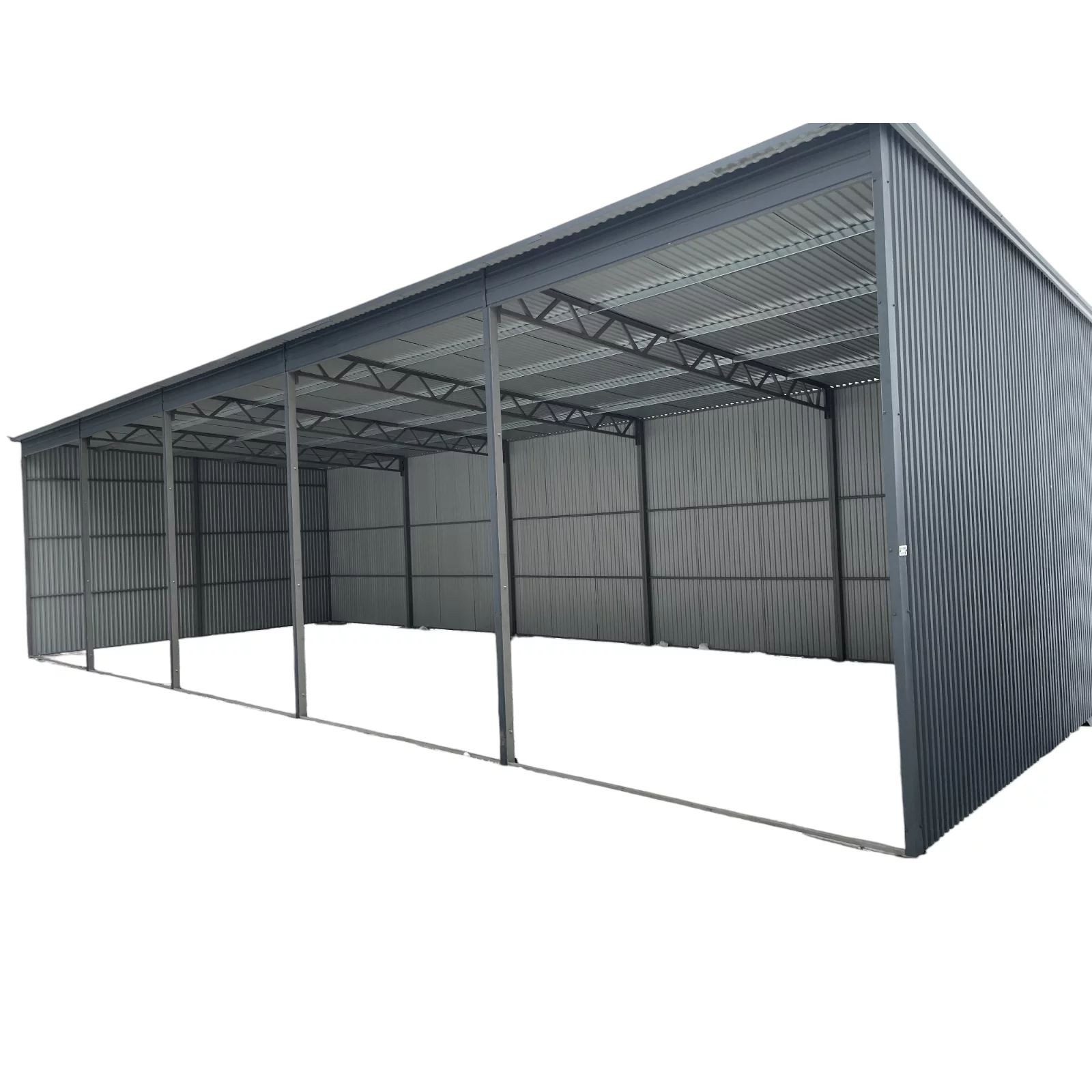 Wiata garażowa z blachy trapezowej 15x6