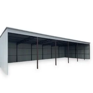 Wiata garażowa z blachy trapezowej 18x8