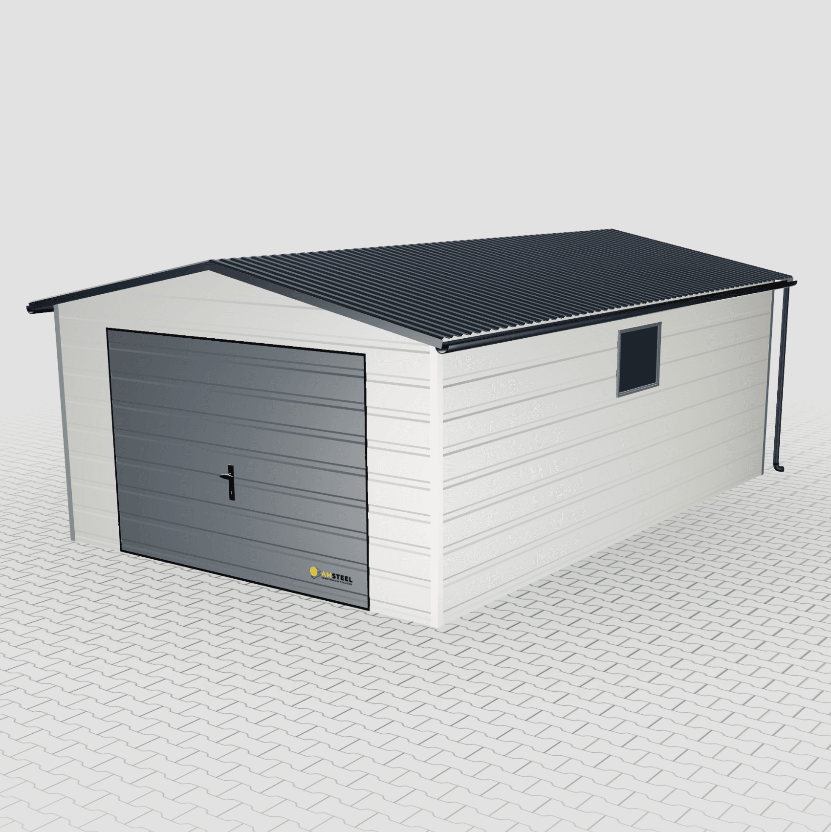 Garaż ocieplany z płyty warstwowej 4x6 brama uchylna