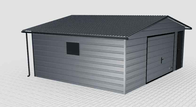 Garaż ocieplany z płyty warstwowej 6x6 brama uchylna