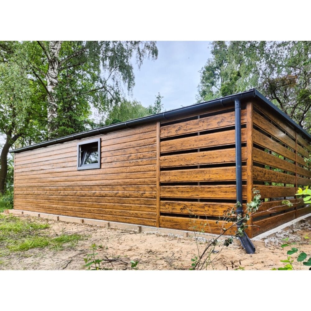 Domek ogrodowy 7,5×6 drewnopodobny ze schowkiem - obrazek 4