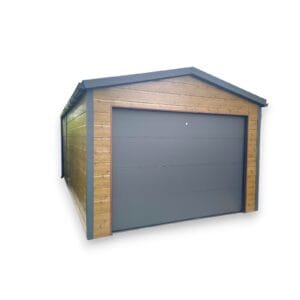 Garaż ocieplany z płyty warstwowej drewnopodobny 4x6