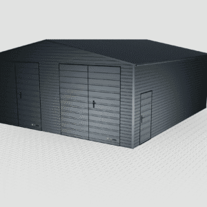 Garaż blaszany Premium dwuspadowy 8×9 brama 300 cm