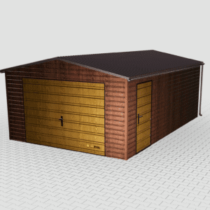 Garaż blaszany standard dwuspadowy 4x6 brama uchylna