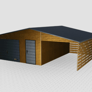 Garaż blaszany Premium 8x6 z wiatą