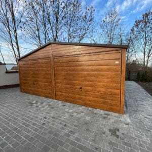 Garaż blaszany Premium 6x6 dach dwuspadowy , brama uchylna