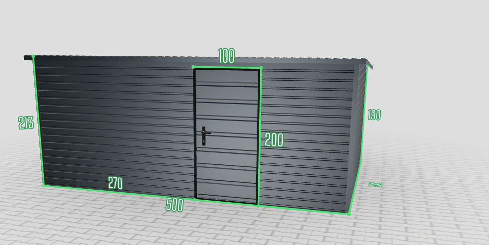 Domek ogrodowy narzędziowy 5×3,5 kolor grafit