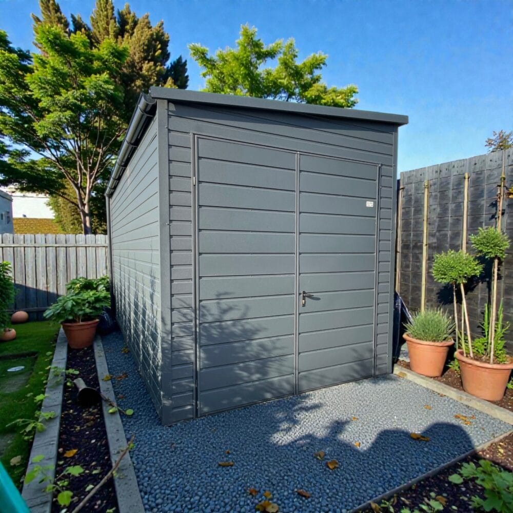 Garaż blaszany Premium 3,5x6m spad dachu na lewo brama 3 m