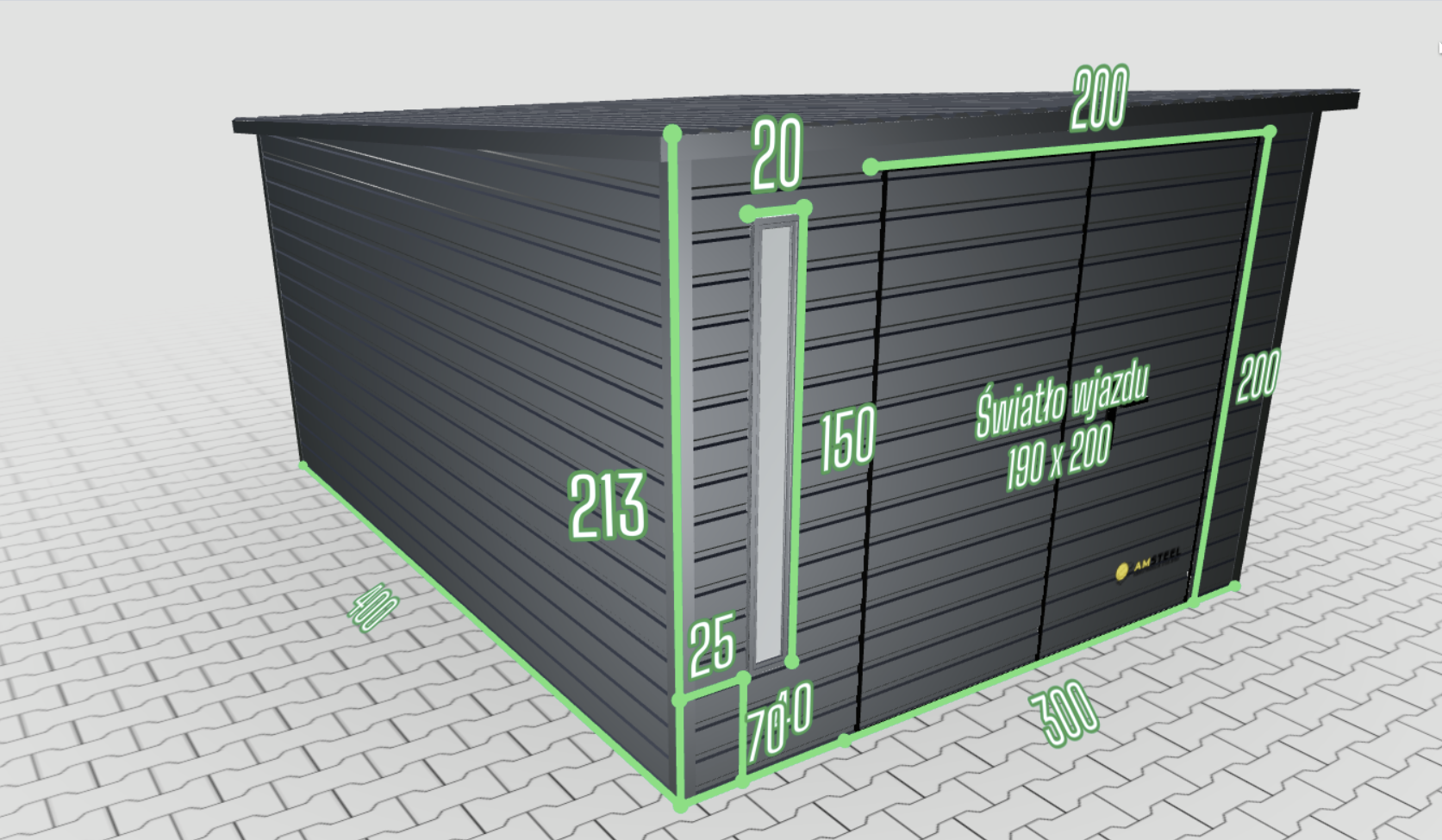 Domek ogrodowy narzędziowy 3×4m w kolorze grafitowym OUTLET - obrazek 2