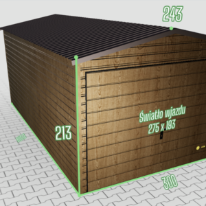 Garaż blaszany Premium 3×5 w kolorze drewnopodobnym