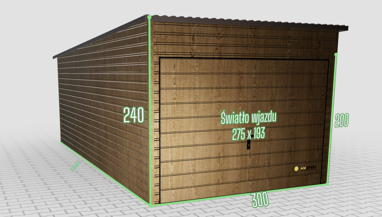 Garaż blaszany Premium 3×6m jednospadowy z bramą uchylną OUTLET - obrazek 2