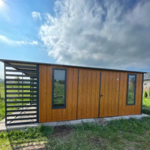 Domek ogrodowy narzędziowy 5 x 4 m z drewutnią