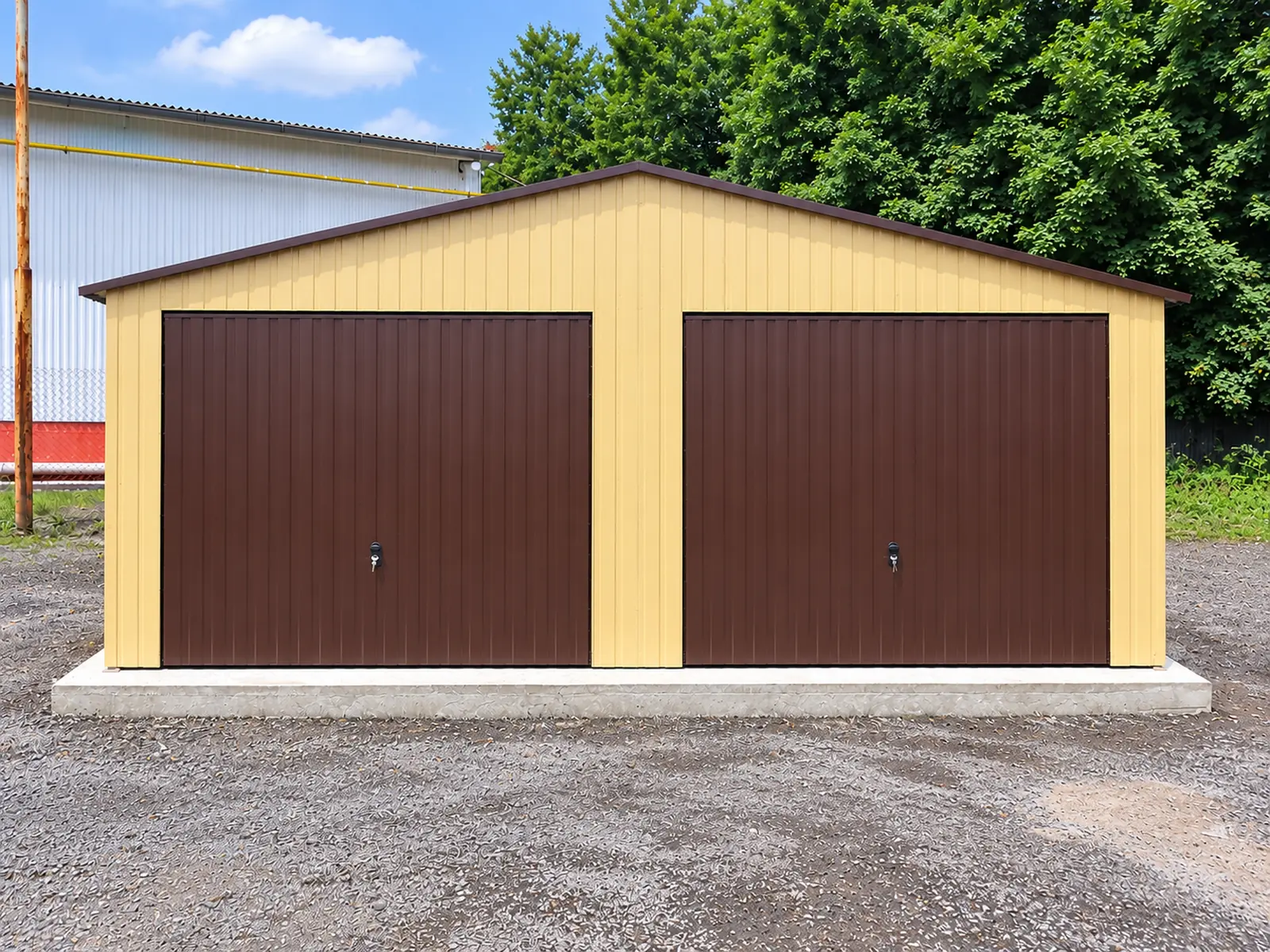 Garaż blaszany standard dwuspadowy 7x6m